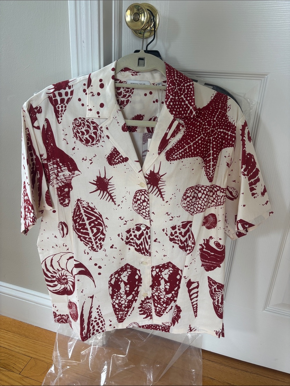 Rebecca Taylor “Sea shore cabana shirt” Red/Cream Button-Down